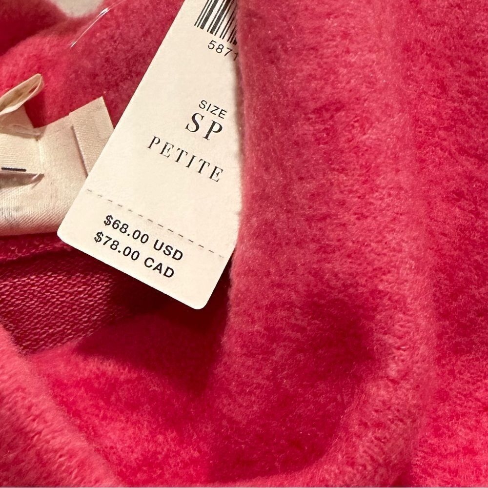 Anthropologie small fuzzy sweater cowl turtleneck pink - Picture 4 of 7